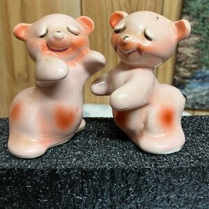 Perfect Vintage Matching Ceramic Salt & Pepper Shaker Bears By Vantellingen